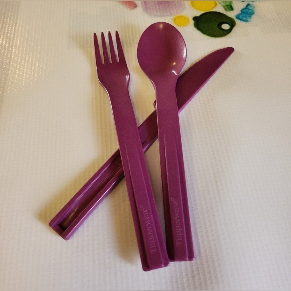 Tupperware On the Go Utensils Knife, Spoon, and Fork Set